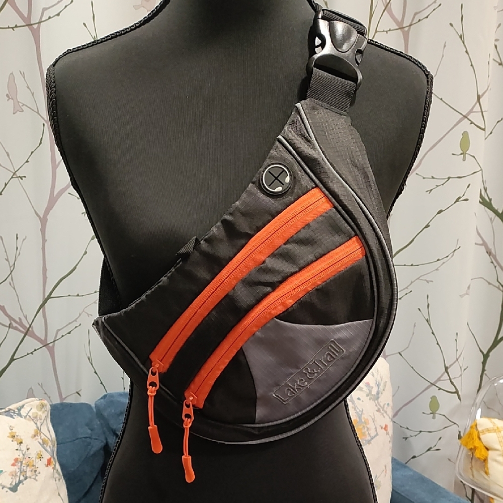 Lake & Trail Black and Orange Men's Belt Bag